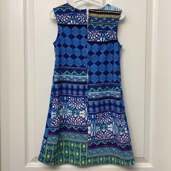 Ally B. Blue Abstract Dress Sleeveless Size 7 - Picture 7 of 12
